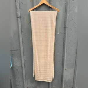 Ann Taylor Pink Cashmere Striped Scarf, 86” x 18”